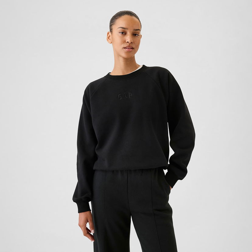 Sweatshirt GAP Sweatshirt Pullover Crew Black Logo M Sort | 765585-40