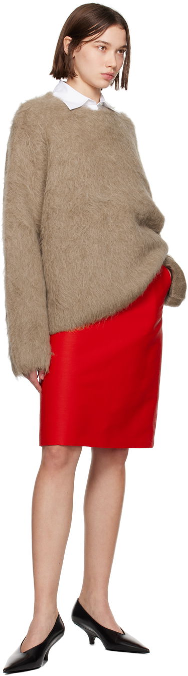 Sweater TOTEME Boxy Alpaca Knit Sweater Beige | 244-WRT873-YA0106, 3