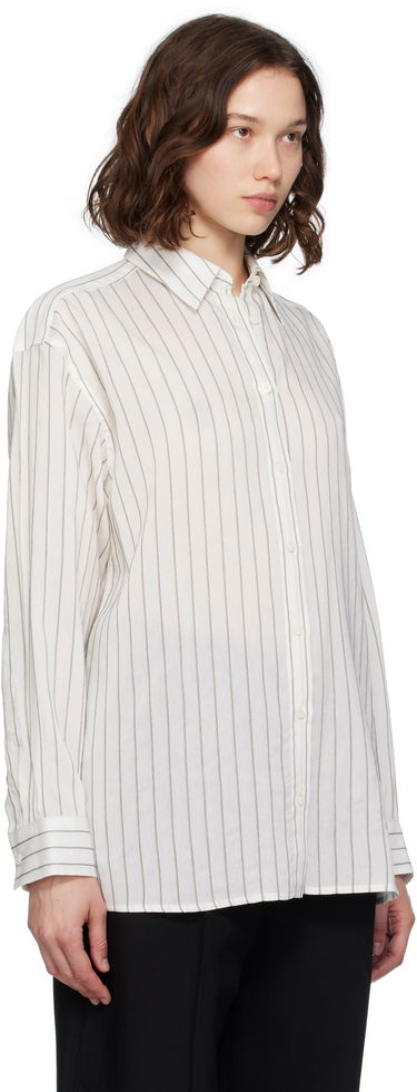 Skjorte TOTEME TOTEME Striped Button-Down Shirt Hvid | 253-WRT0480-FB0439, 1
