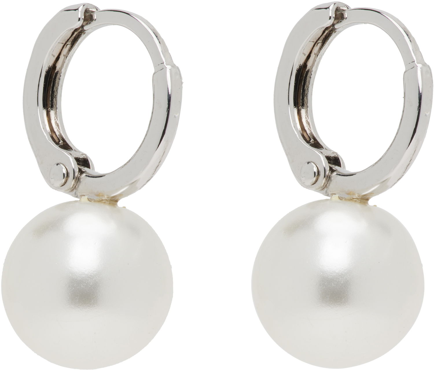 Øreringe Simone Rocha Simone Rocha Small Pearl Hoop Earrings Hvid | ERG84 0904, 1