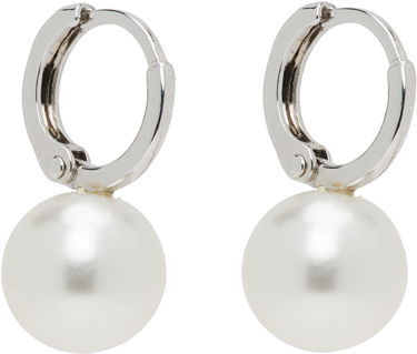 Øreringe Simone Rocha Simone Rocha Small Pearl Hoop Earrings Hvid | ERG84 0904, 1