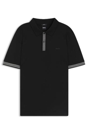 Polo skjorte BOSS Slim Fit Polo Shirt with Structured Trims Sort | 50543865