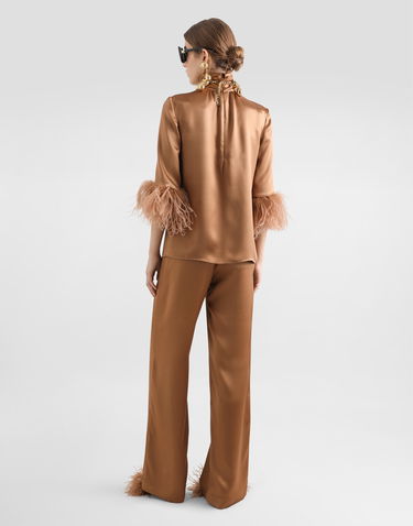 Pyjamas Dolce & Gabbana Dolce & Gabbana Double Silk Satin Pajama Pants Brun | FTC9FTFU1NUM0180, 2