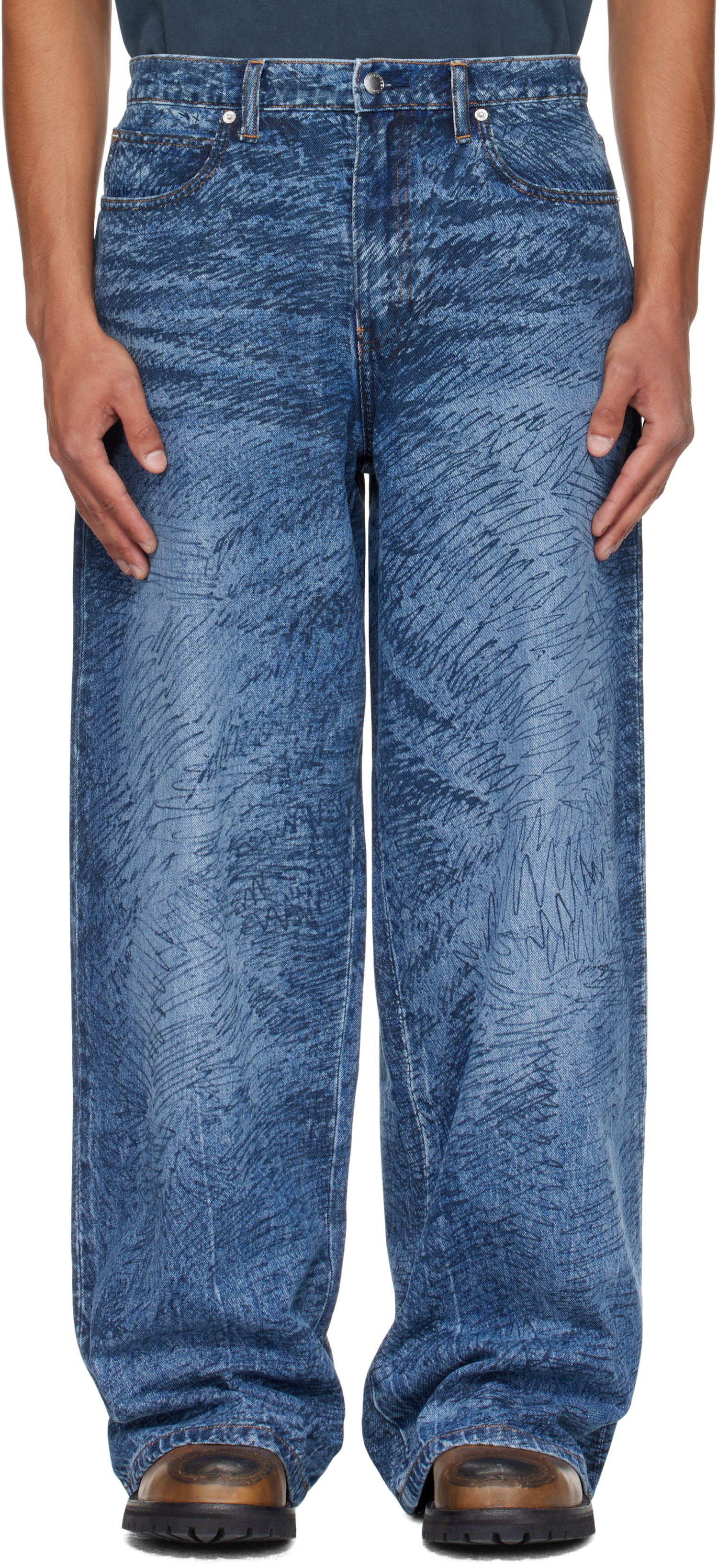 Jeans Alexander Wang Relaxed Graphic Print Jeans Blå | 6DC3254830, 0