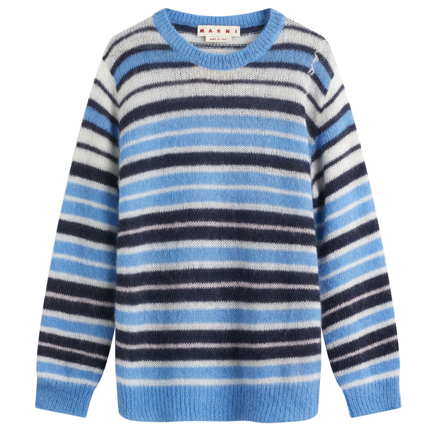 Sweater Marni Marni Men's Striped Mohair Crew Knit Blå | GCMG0435Q0-UFU178-STB26, 1