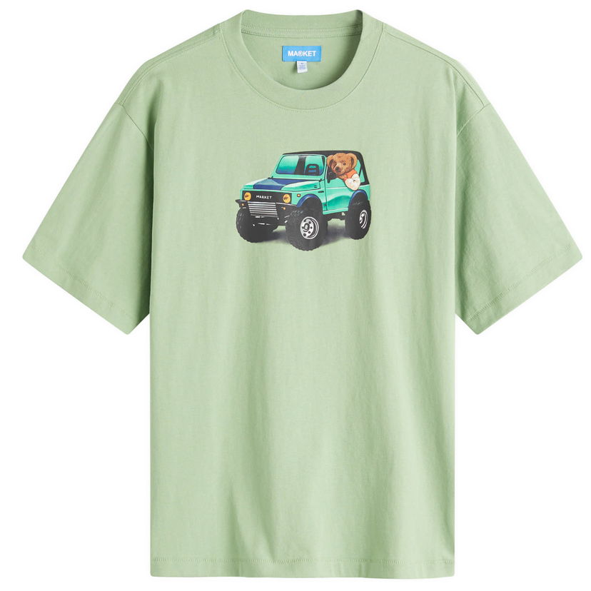 T-shirt MARKET 4X4 Bear Graphic Tee Grøn | 399002189-BAS