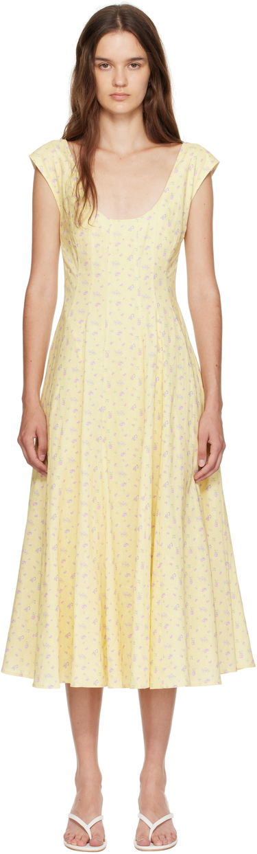Kjole GUIZIO Guizio Leila Floral Midi Dress Gul | P25404W085, 0