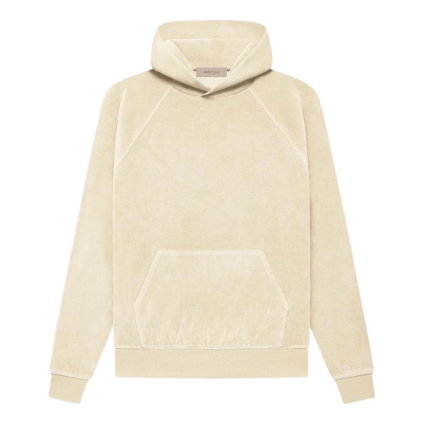 Sweatshirt Fear of God Essentials FW22 Velour Hoodie Beige | FOG-FW22-633