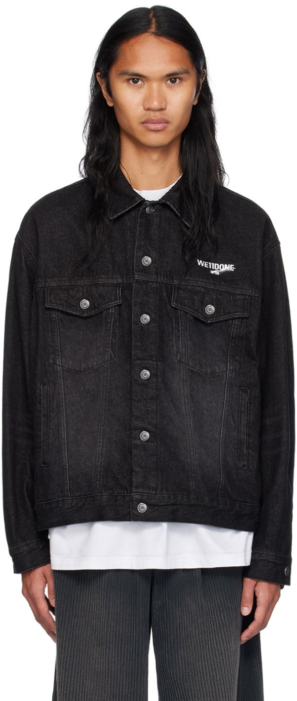 Jakke We11done We11done 1506 Trucker Denim Jacket Sort | WD-DJ1-23-913-U-BK