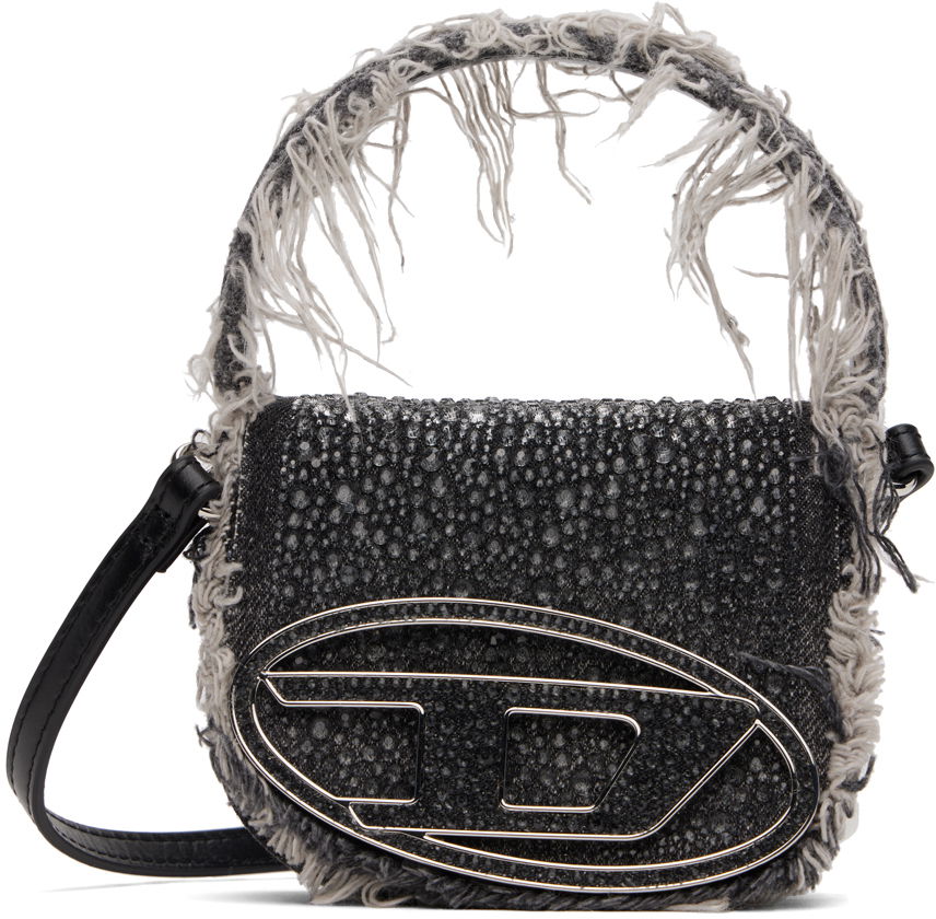 Skuldertaske Diesel Diesel 1DR XS Fringed Denim Crossbody Bag Sort | X08709 P6804, 0