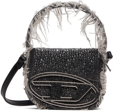 Skuldertaske Diesel Diesel 1DR XS Fringed Denim Crossbody Bag Sort | X08709 P6804, 0