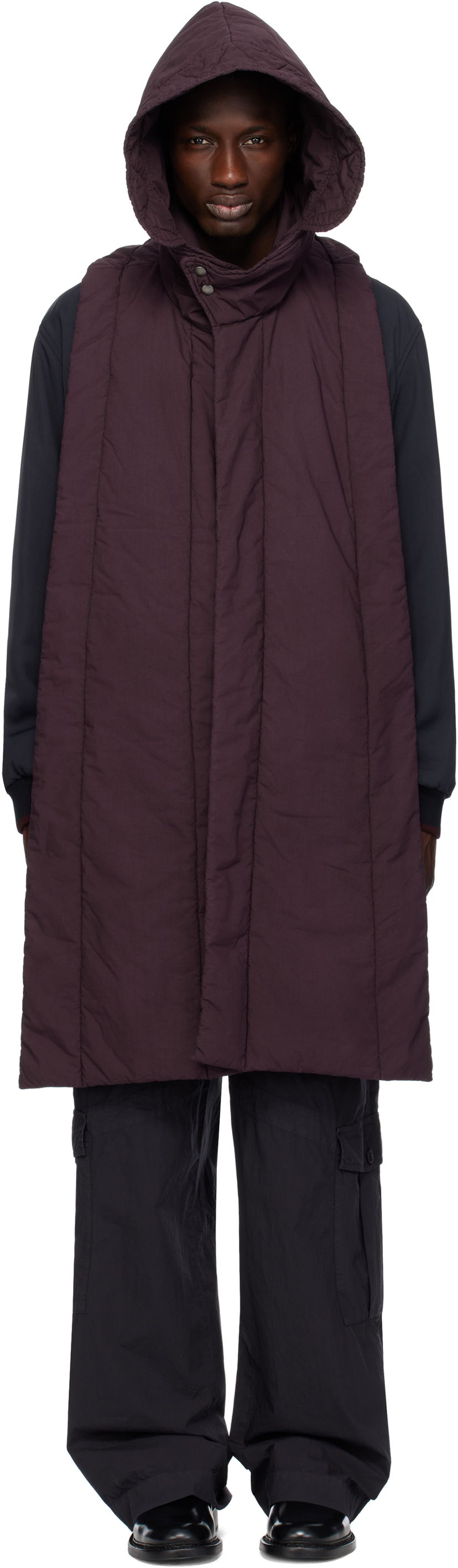 Vest Dries Van Noten Dries Van Noten Hooded Cotton Vest Lilla | 251-020601-1148