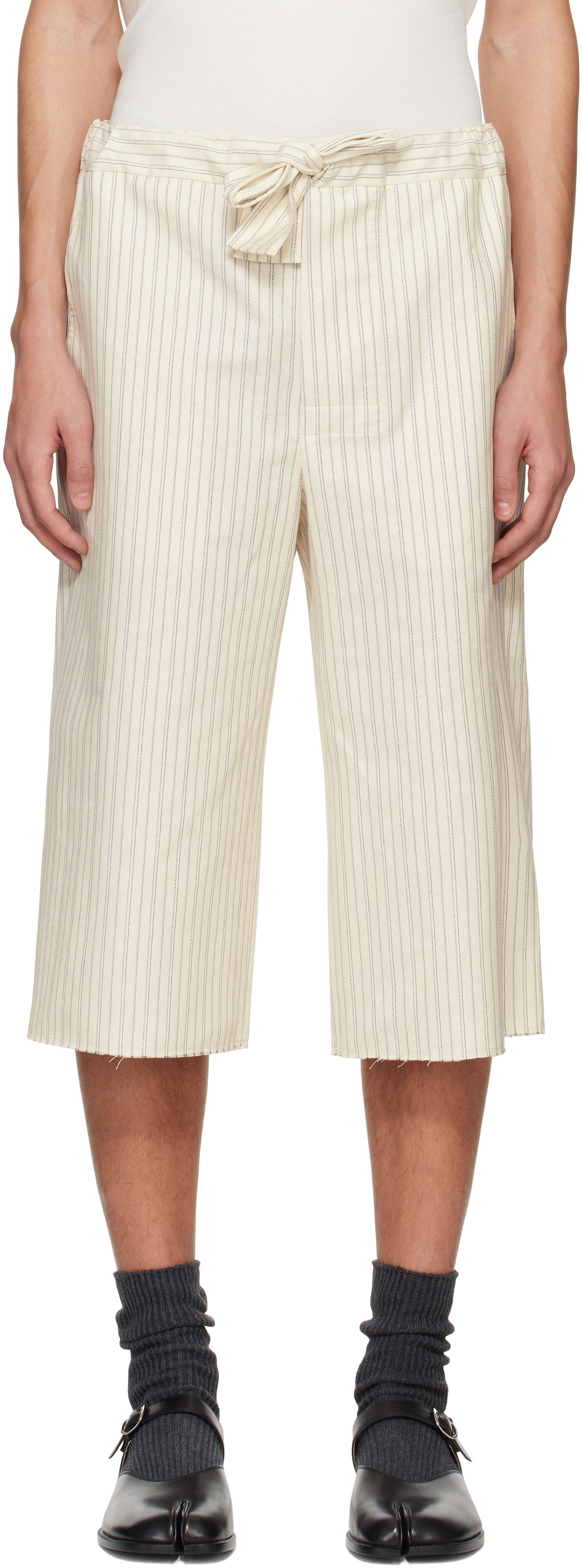 Shorts Maison Margiela Maison Margiela Striped Lounge Shorts Beige | S50MU0080 S76507, 0