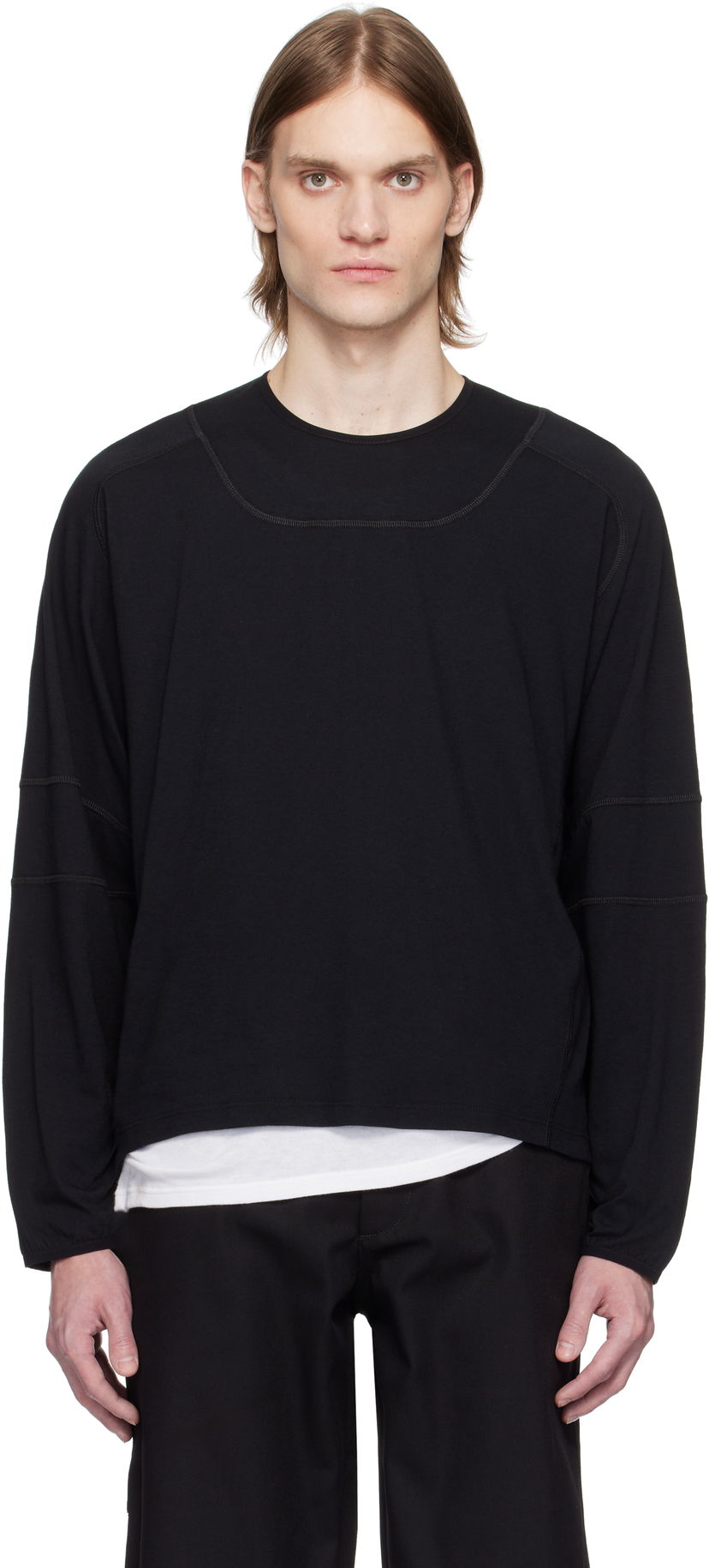 Sweater GR10K GR10K Light Interlock Long Sleeve T-Shirt Sort | BG823124CO