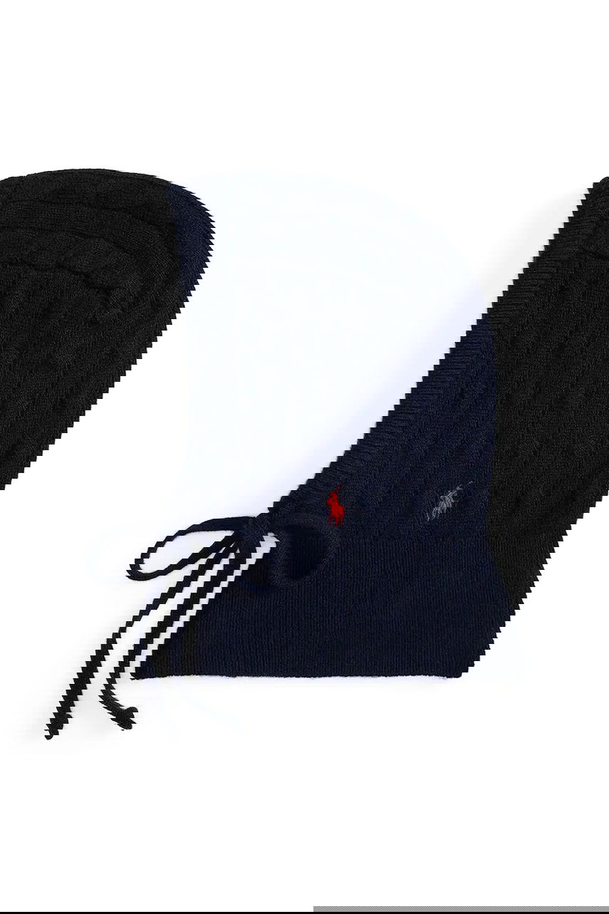 Kasketter og hatte Polo by Ralph Lauren Cable-Knit Balaclava with Ties Mørkeblå | 455981427, 0