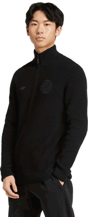 Sweater adidas Originals Adidas DFB Deutschland Half-Zip Sweatshirt Sort | ji6778, 4