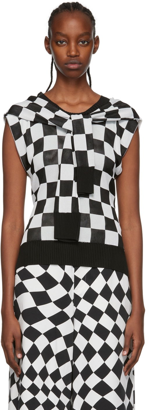 Tanktop Maison Margiela Checkerboard Print Viscose Knit Top Sort | S62HA0058 S17974