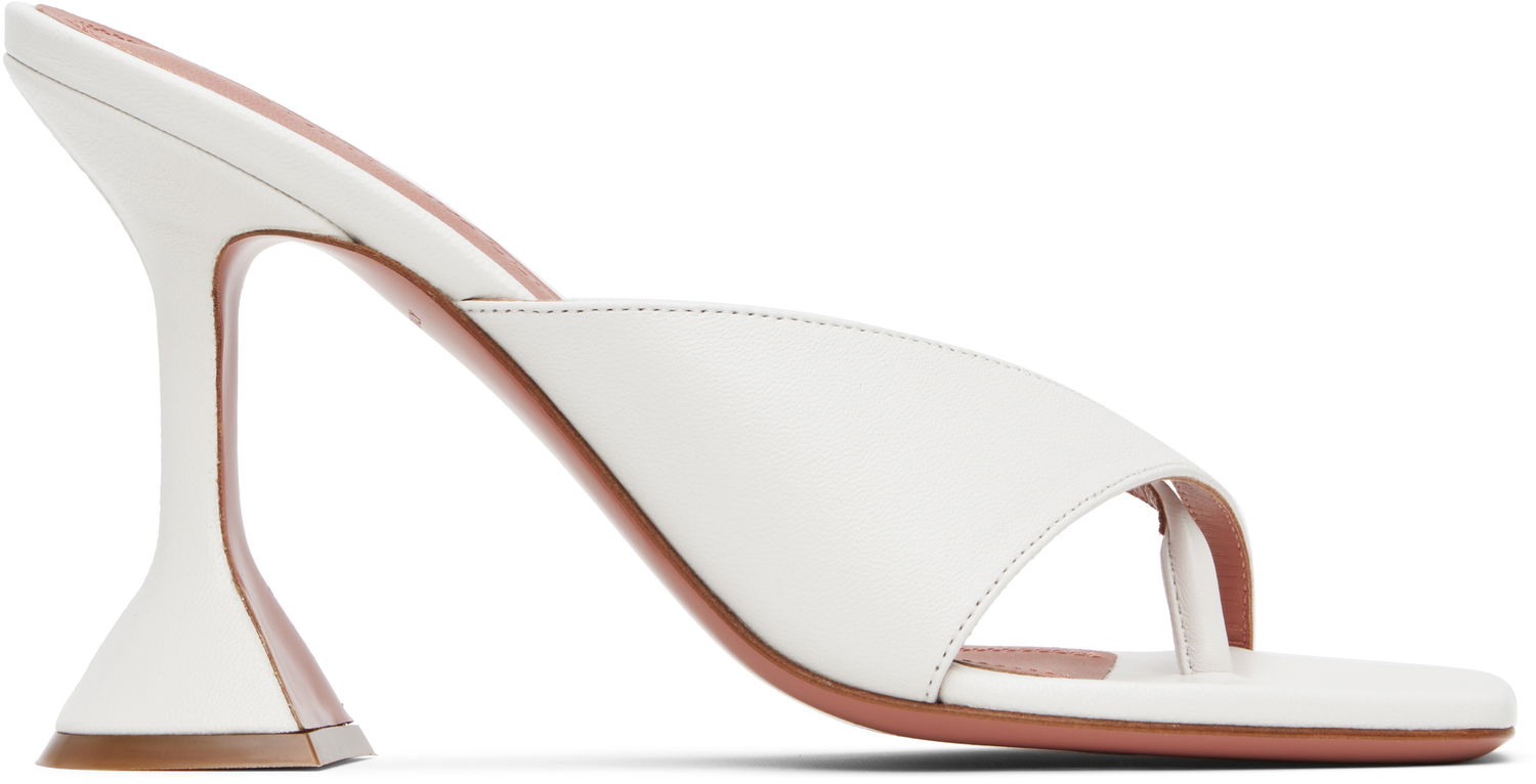 Skopleje Amina Muaddi Amina Muaddi Shiona Slipper Heeled Sandals Hvid | SHIONA SLIPPER, 0