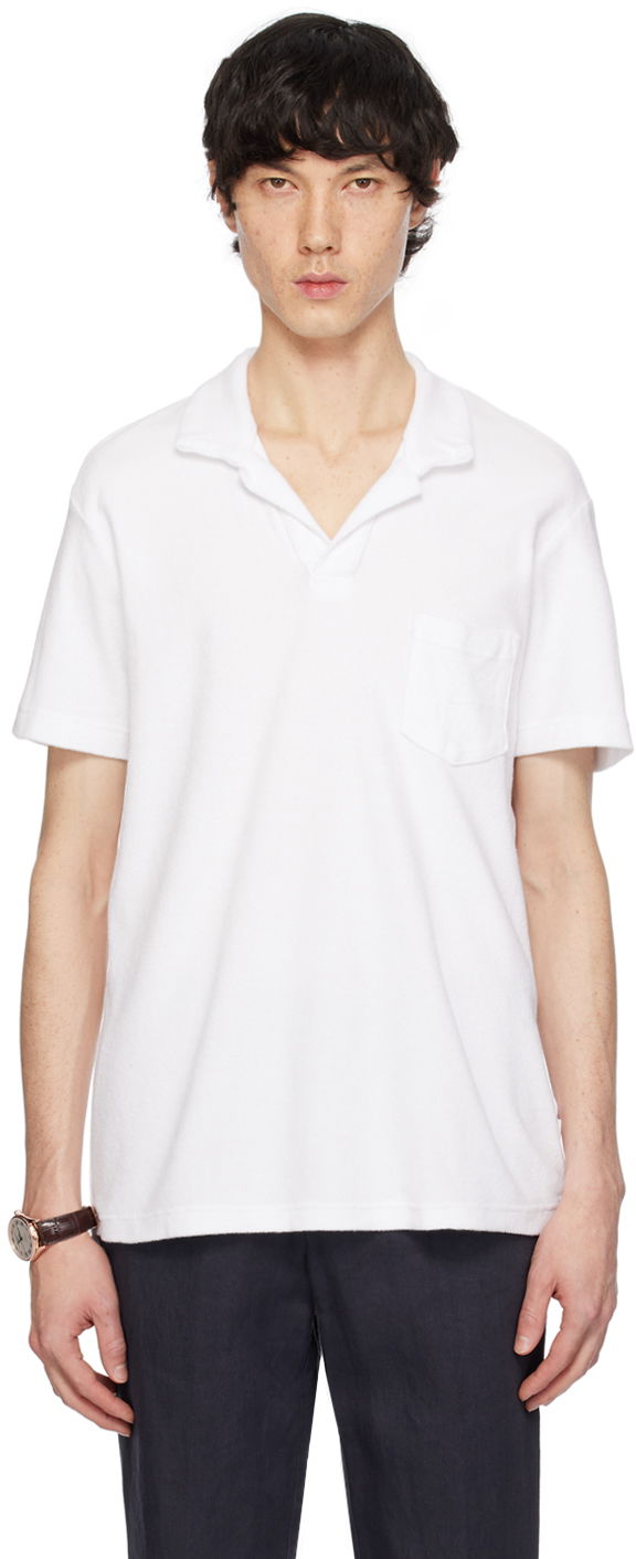 Polo skjorte Orlebar Brown Open Collar Polo Hvid | 250120