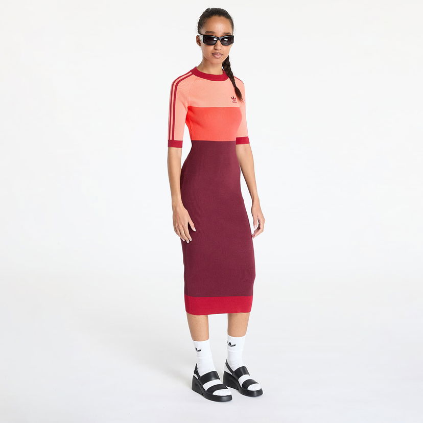 Kjole adidas Originals adidas x KSENIASCHNAIDER Knitted Dress Coral Fusion/ Bright Red/ Shadow Red M Orange | IW5661