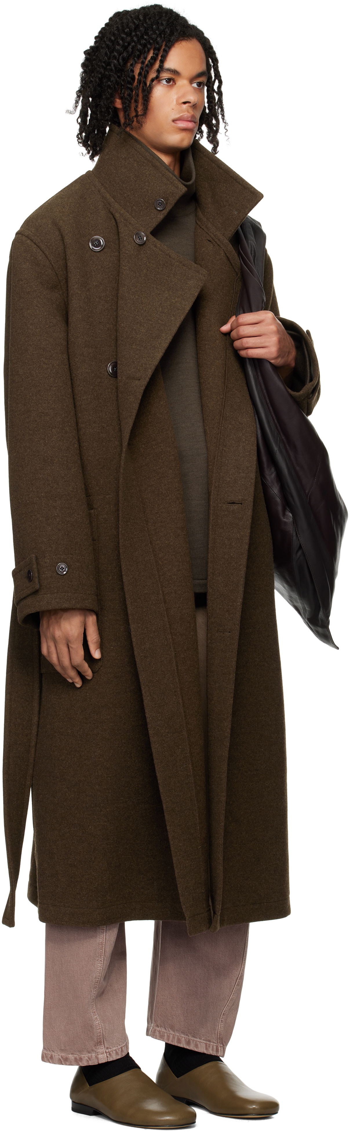 Trenchcoat LEMAIRE LEMAIRE Men's Wrap Coat Grøn | CO1090 LF1117, 1