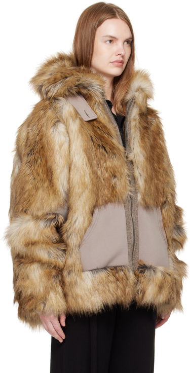 Jakke Ottolinger Ottolinger Oversized Furry Multiline Jacket Brun | 109-701709-01, 1