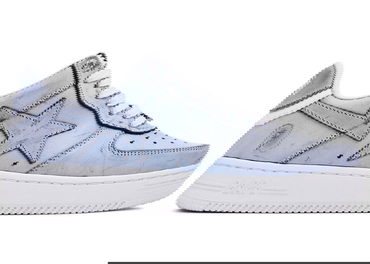 Sneakers og sko BAPE Bape Sta "Wear Away Paint Black" Grå | 001FWJ301012_BLK/001FWJ302012_BLK, 0