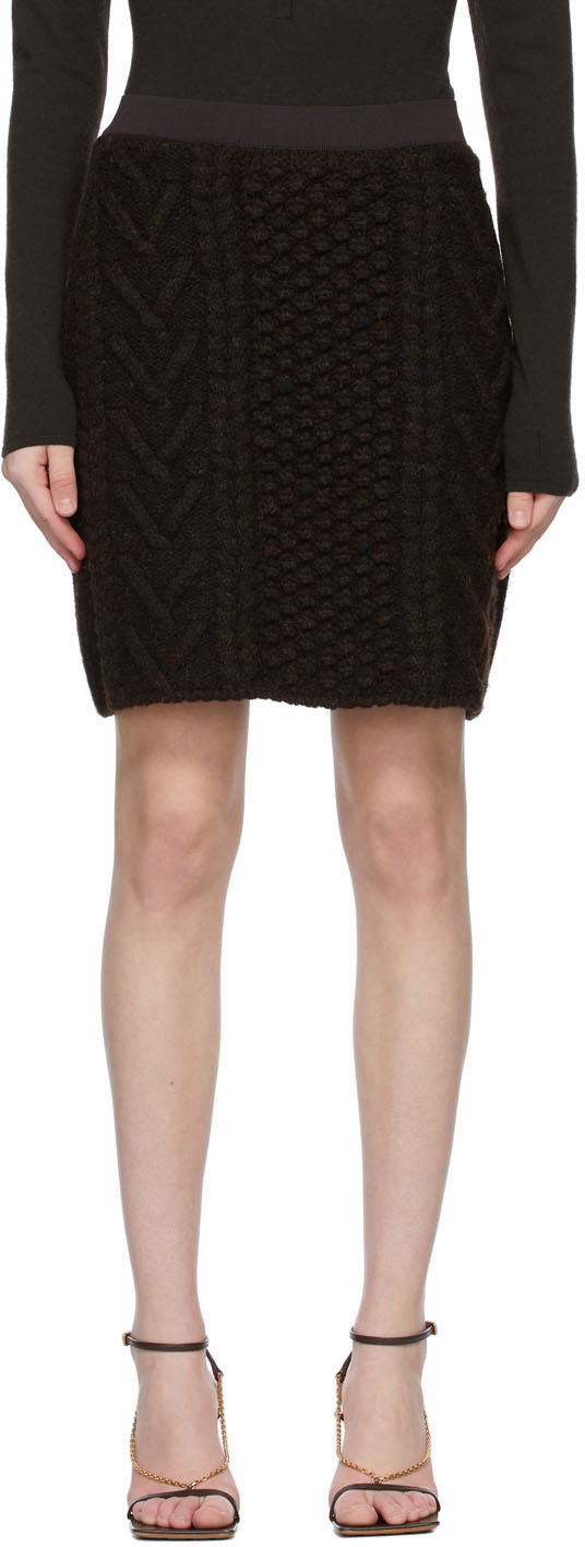 Nederdel Bottega Veneta Knit Wool Mini Skirt Sort | 651747 V0IL0