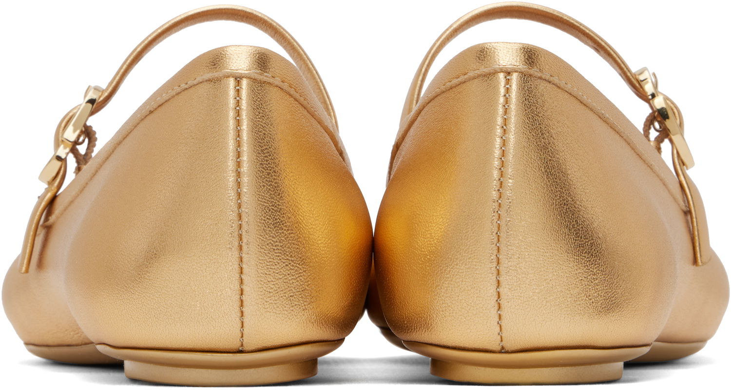 Sneakers og sko Gianvito Rossi Rossi Carla Ballerina Flats Metalisk | G22223-05GOM-NSW, 1
