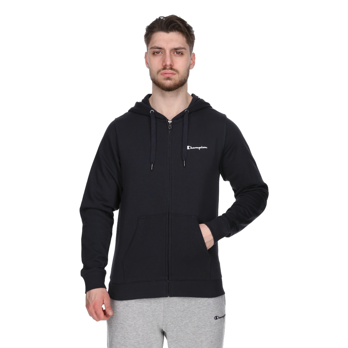Sweatshirt Champion Basic Full-Zip Hoodie with Kangaroo Pocket Sort | CHA241M600-21, 0