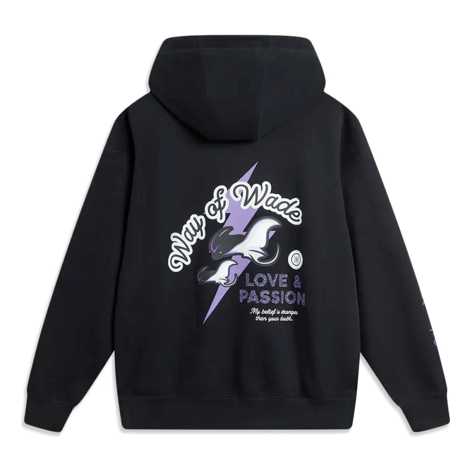 Sweatshirt Li-Ning Way of Wade Love & Passion Hoodie Sort | AWDU651-1