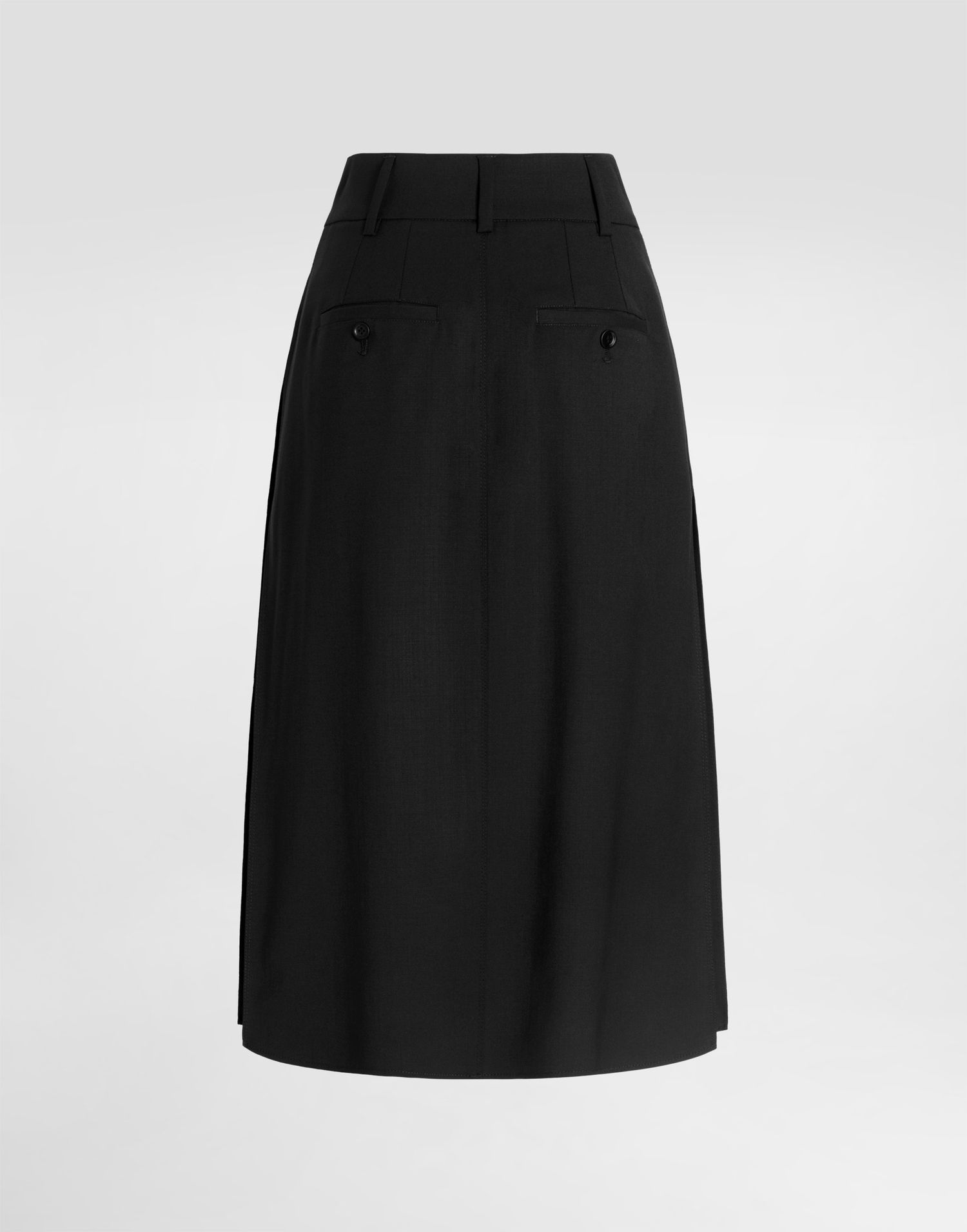 Nederdel Dolce & Gabbana Bi-stretch Sallia Pleated High-Waist Midi Skirt Sort | F4C6DTFUBGCN0000, 1