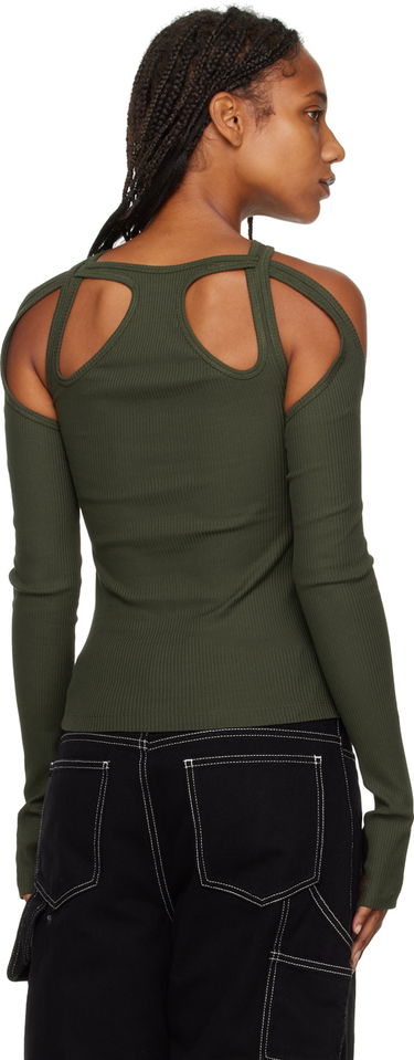 T-shirt Dion Lee Loop Cutout Long Sleeve T-Shirt Grøn | C3074F22, 2