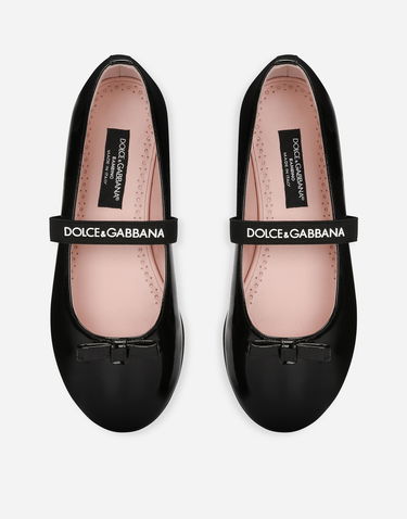Sneakers og sko Dolce & Gabbana Patent Leather Ballet Flats With Bow Sort | D11294A483180999, 3