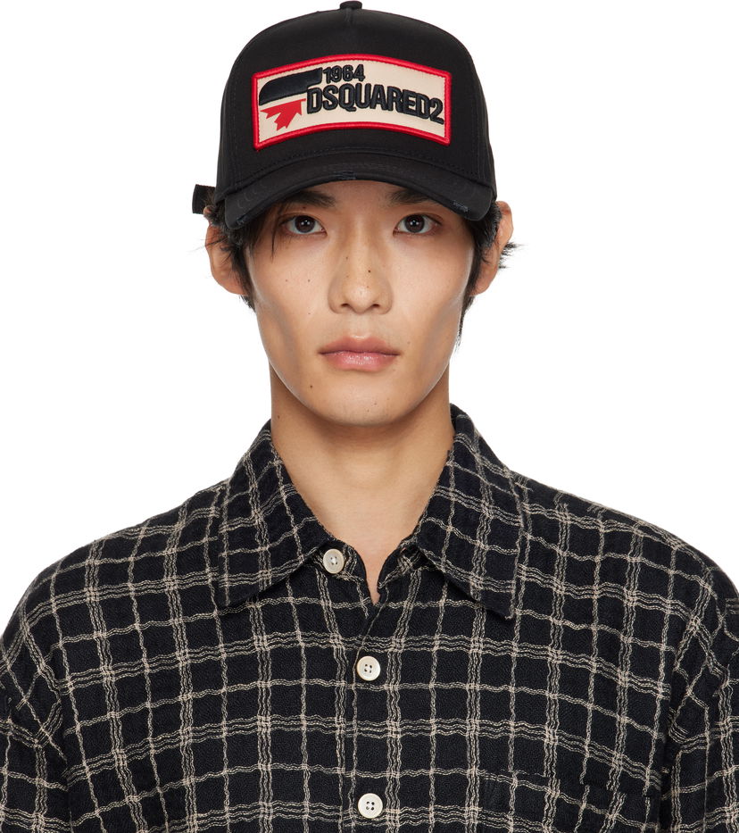 Kasket DSQUARED2 Dsquared2 Logo Patch Baseball Cap Sort | BCM0563_05C00001_2124