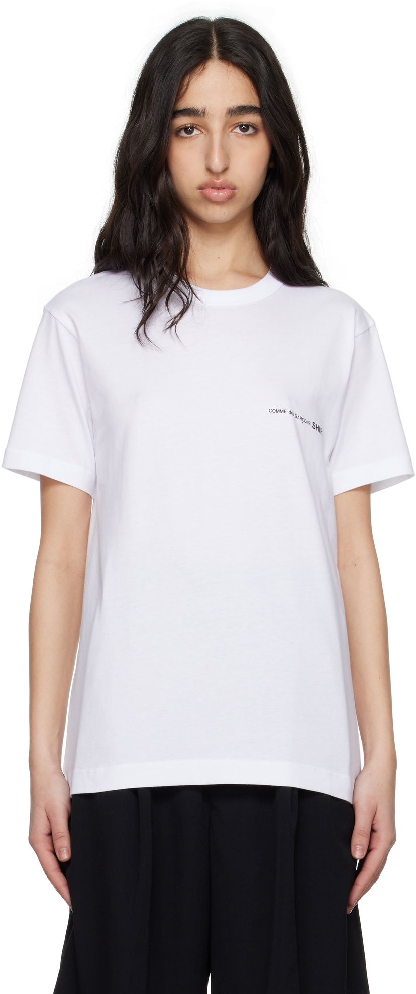 T-shirt Comme des Garçons CDG Shirt Logo Tee Hvid | FO-T026-051