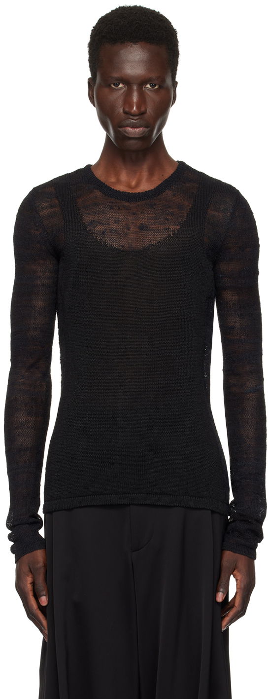 Sweater Ann Demeulemeester Ann Demeulemeester Marten Ghost Knit Sweater Sort | 2401-M-KN13-KN039-099, 0
