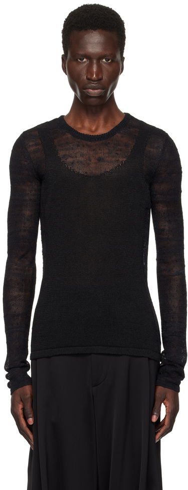 Sweater Ann Demeulemeester Ann Demeulemeester Marten Ghost Knit Sweater Sort | 2401-M-KN13-KN039-099, 0