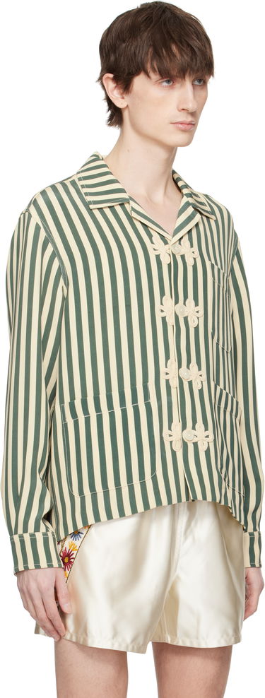 Skjorte Bode Bode Soda Stripe Trillium Shirt Grøn | MRS25SH014, 1