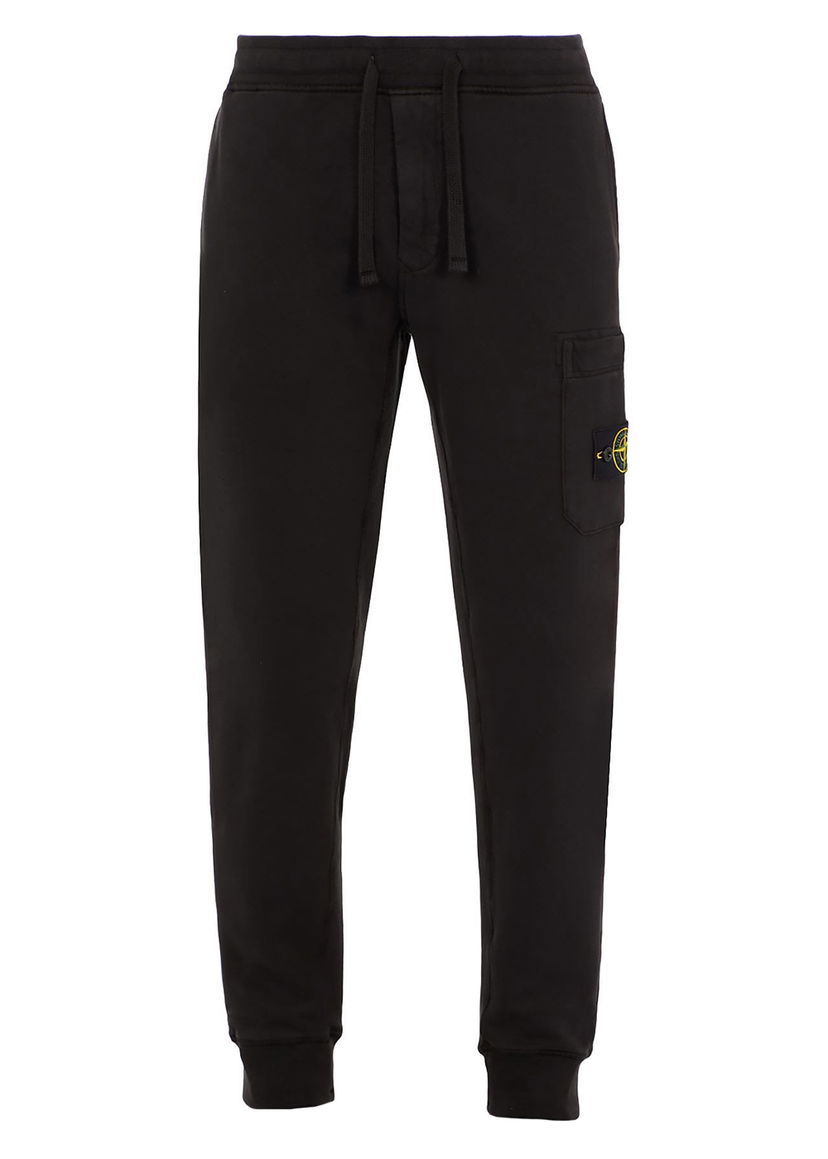 Joggingbukser Stone Island Brushed Cotton Fleece Slim Fit Sweatpant Sort | 751564520V0029-9444 / 771564520 V0029