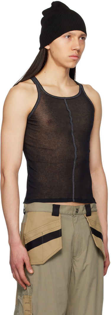 Tanktop Dion Lee Black Semi-Sheer Tank Top Sort | C3131S23, 3