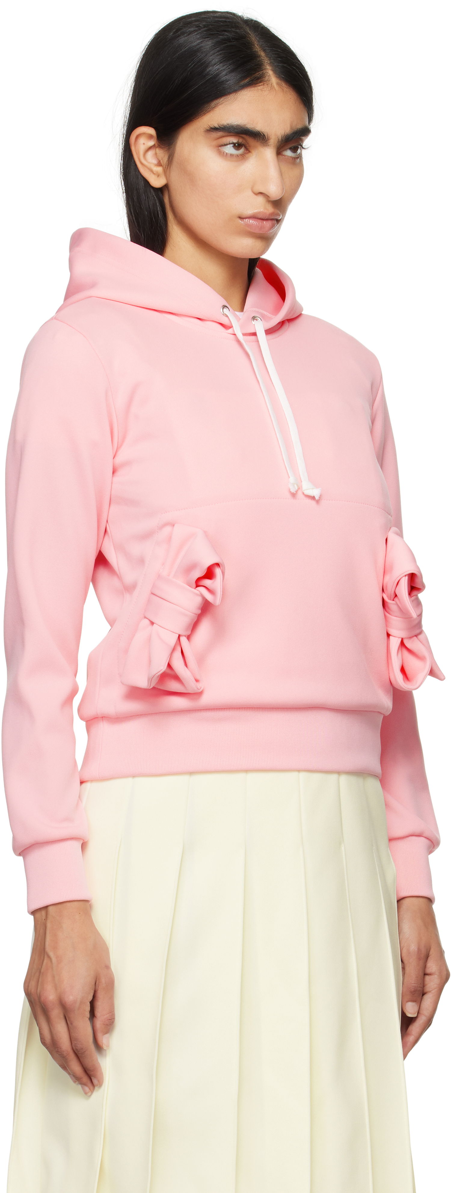 Sweatshirt Comme des Garçons Girl Polyester Jersey Bow Hoodie Lyserød | NN-T002-051, 1