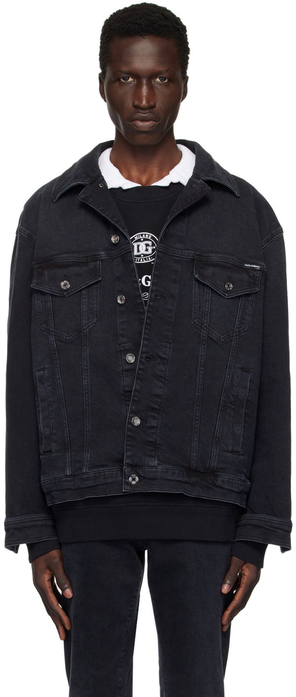 Jakke Dolce & Gabbana Faded Denim Jacket Sort | G9NL5DG8GW6, 0