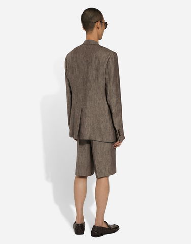 Jakke Dolce & Gabbana Dolce & Gabbana Double-breasted Taormina Linen Jacket Brun | G2NW1TFU4L0S8231, 2