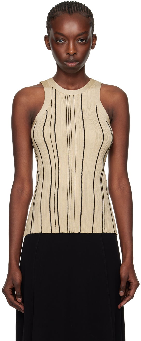 Tanktop TOTEME TOTEME Braid Rib Tank Top Beige | 242-WRT2292-YA0044