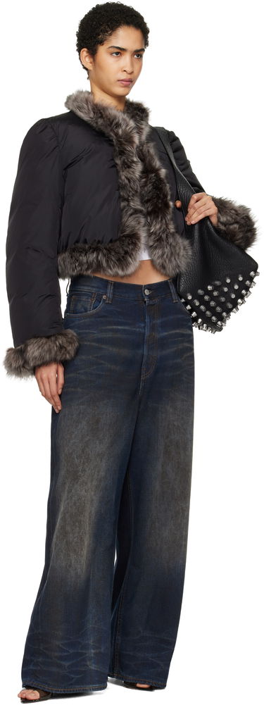 Puffer jakke Alexander Wang Alexander Wang Fur Trim Down Jacket Sort | 1WC4242573, 3