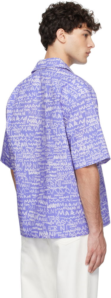 Skjorte Marni Marni Pencil Logo Short Sleeve Shirt Lilla | CUMU0213A5 UTC464, 2
