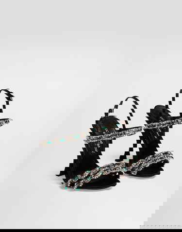 Tilbehør Dolce & Gabbana Dolce & Gabbana Embroidered Slingback Heels Sort | CR1931AX14080999, 1