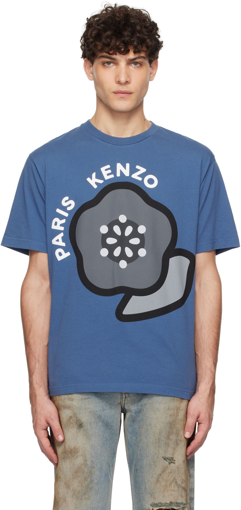 T-shirt KENZO Pop Flower Graphic T-Shirt Blå | FF55TS5304SG