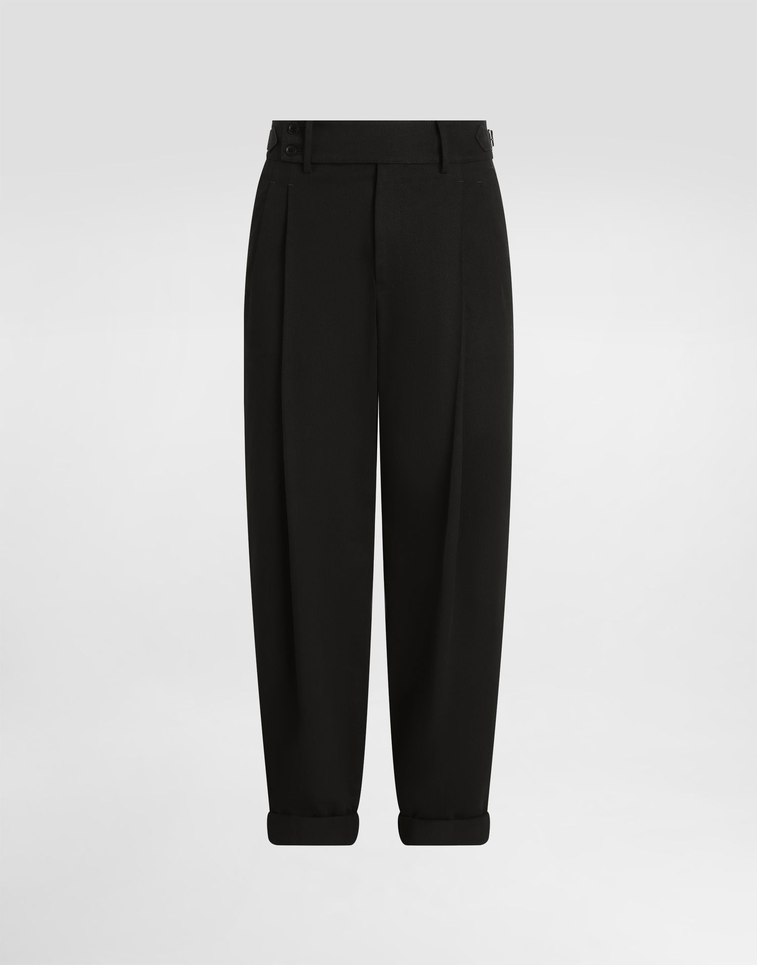 Bukser Dolce & Gabbana Dolce & Gabbana Cotton Twill Cuffed Pants Sort | GP11LTFU6X8N0000, 0